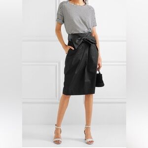 J. Crew - Tie Front Seersucker Skirt
